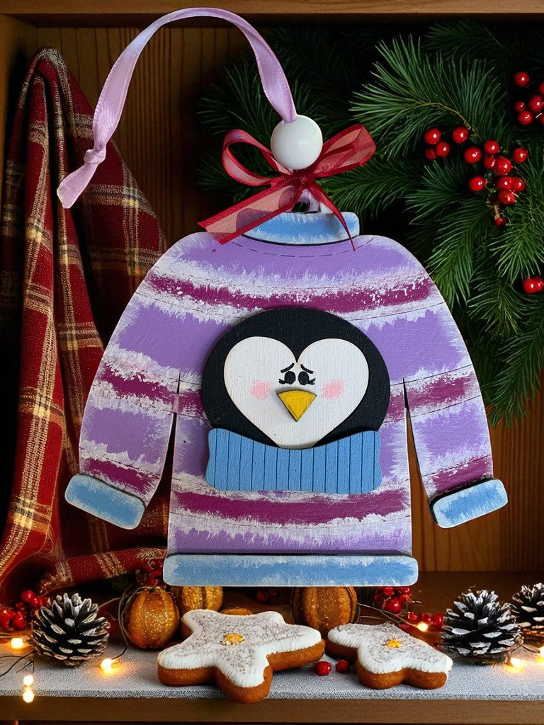 Ugly Sweater Christmas Ornaments β Handmade Wooden Holiday Decor for Trees, Stockings & Gifting