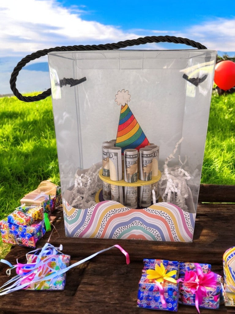 Birthday Money Holder β Handmade 3D Wooden Cash Gift Display for Unique Celebrations