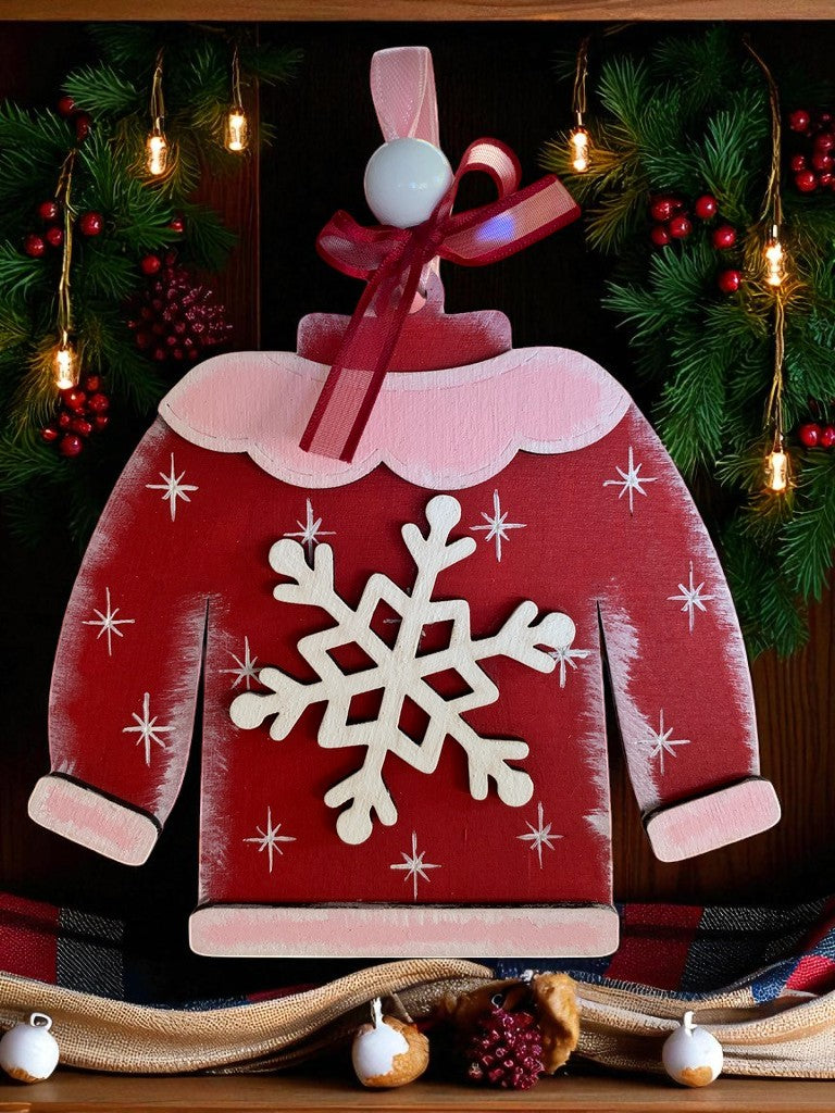 Ugly Sweater Christmas Ornaments β Handmade Wooden Holiday Decor for Trees, Stockings & Gifting