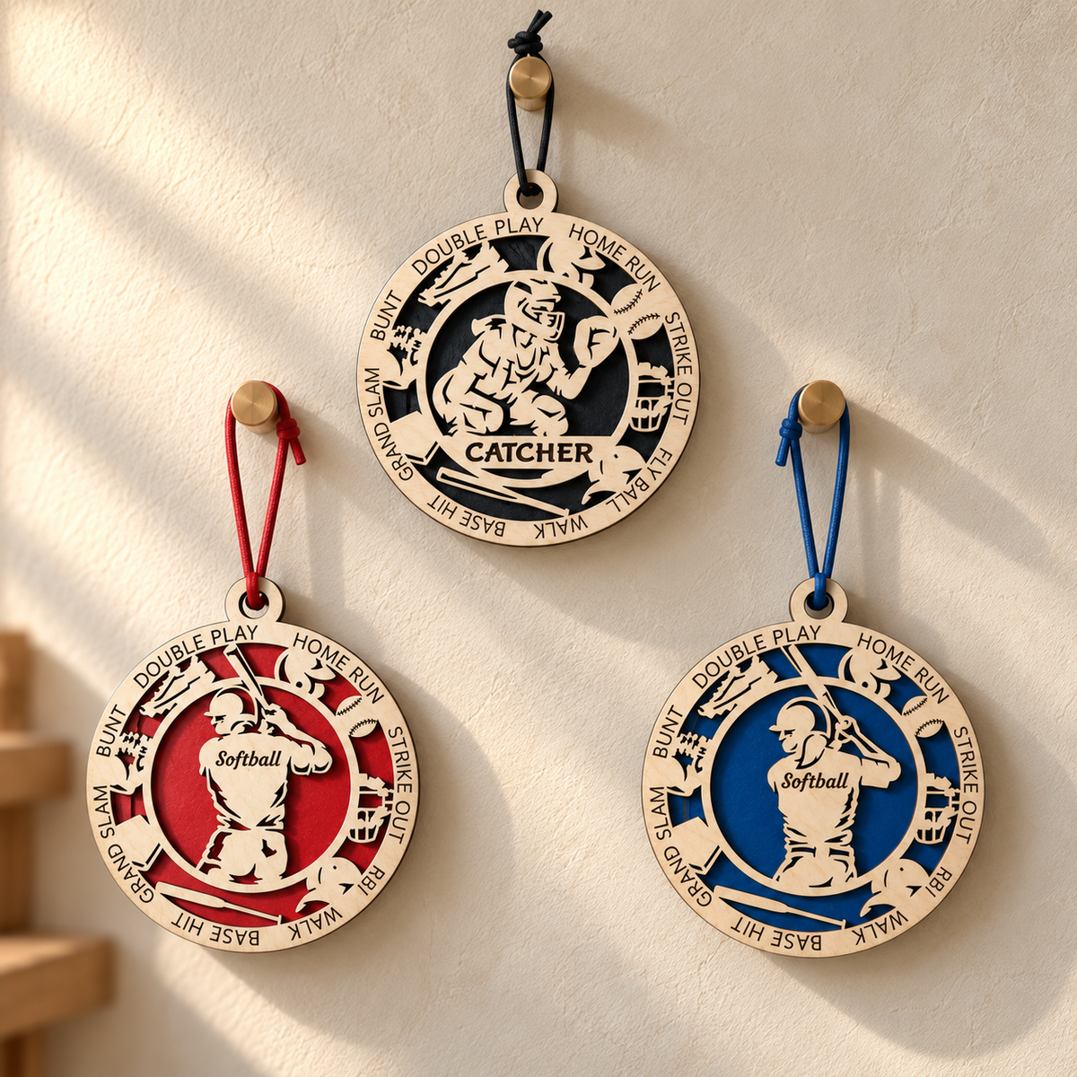 Softball Gift Card Holder | Personalized Wood Medallion | Handcrafted