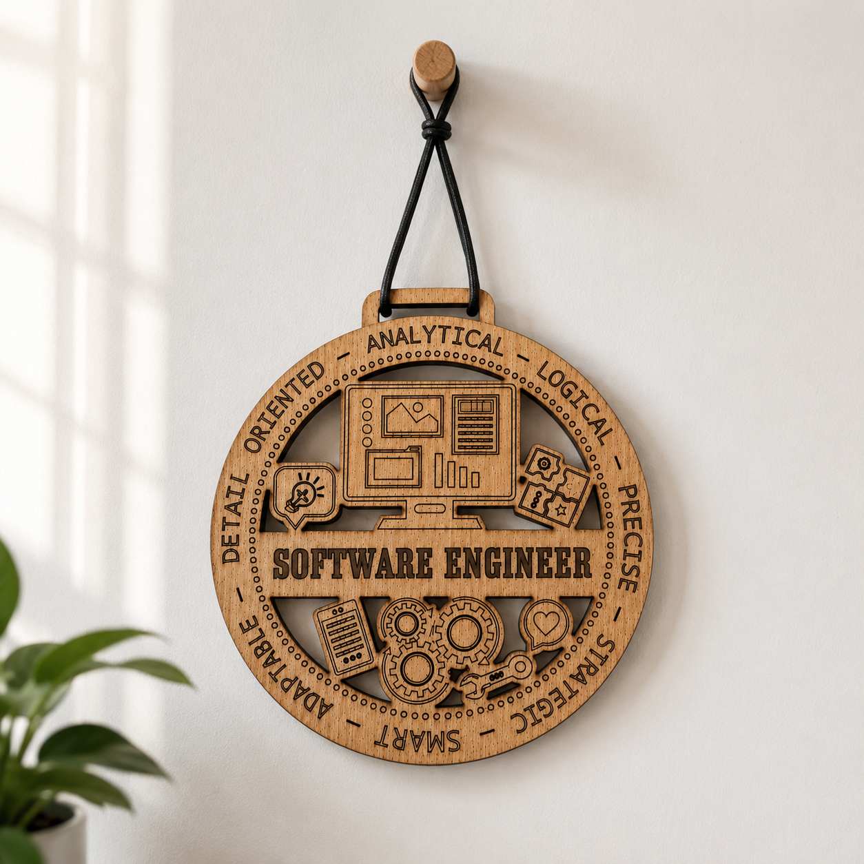 Software Engineer Gift Card Holder | Programmer Gift | Handmade Wood