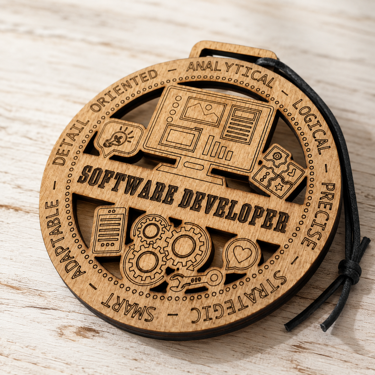 Software Developer Gift Card Holder | Programmer Gift | Handmade Wood