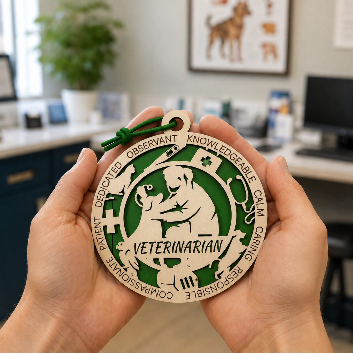 Personalized Veterinarian Gift Card Holder | Vet Gift | Handmade Wood