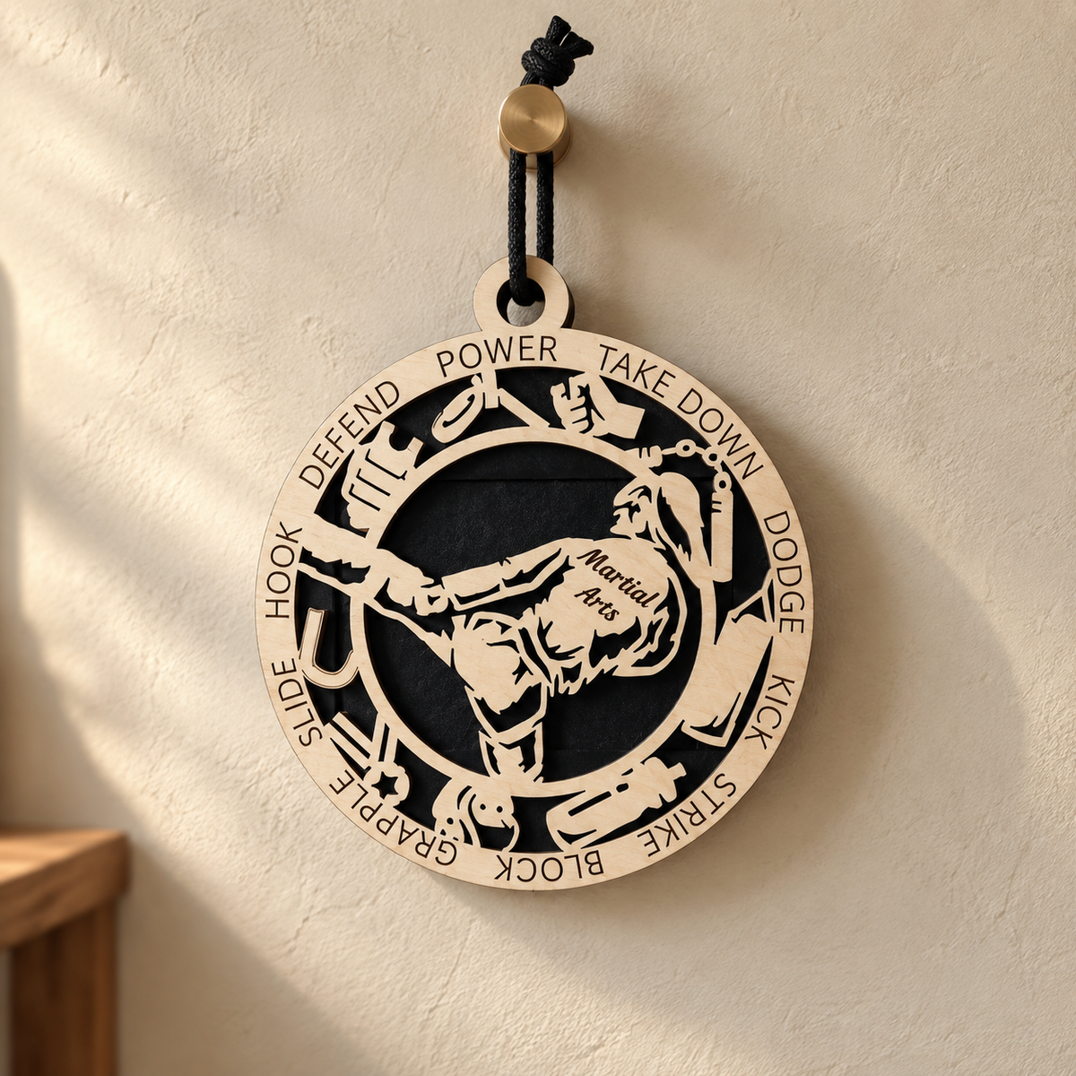 Martial Arts Gift Card Holder | Personalized Wood Medallion | Handcrafted