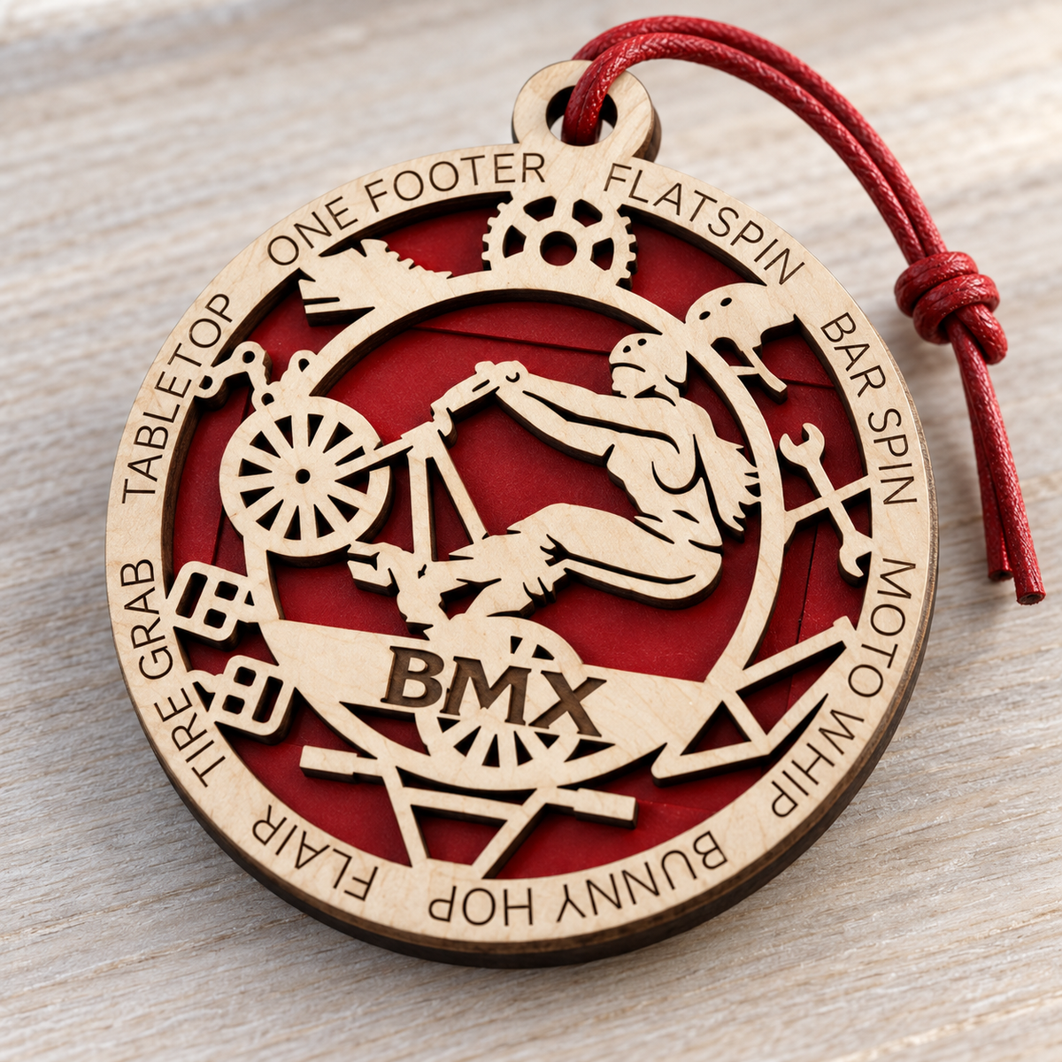BMX Gift Card Holder | Personalized Wood Medallion | Handcrafted
