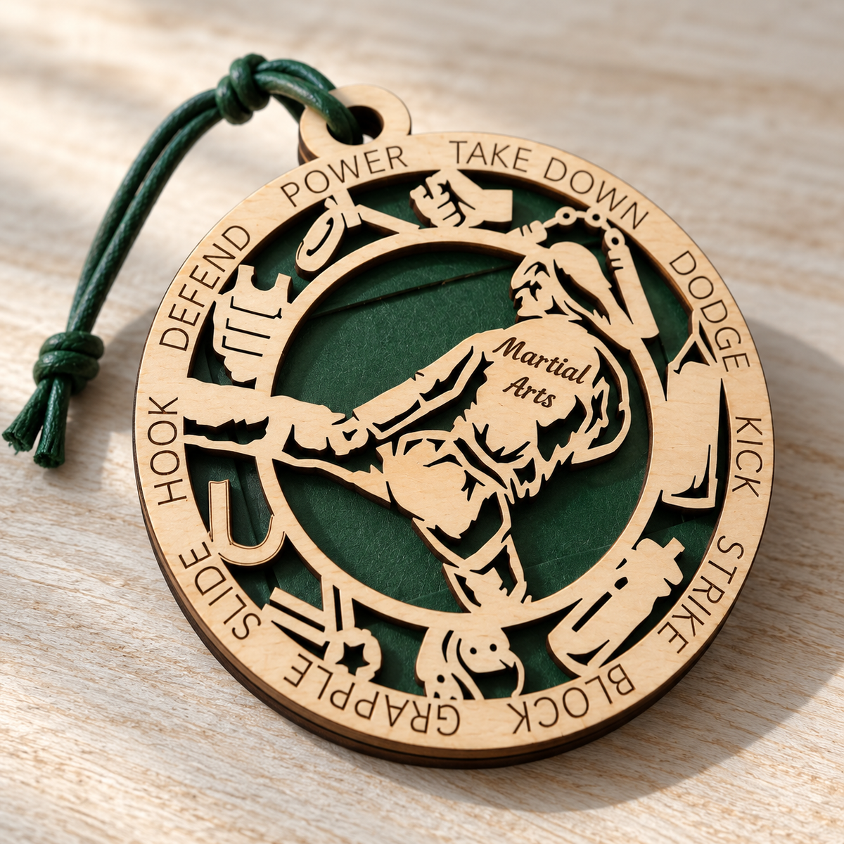 Martial Arts Gift Card Holder | Personalized Wood Medallion | Handcrafted