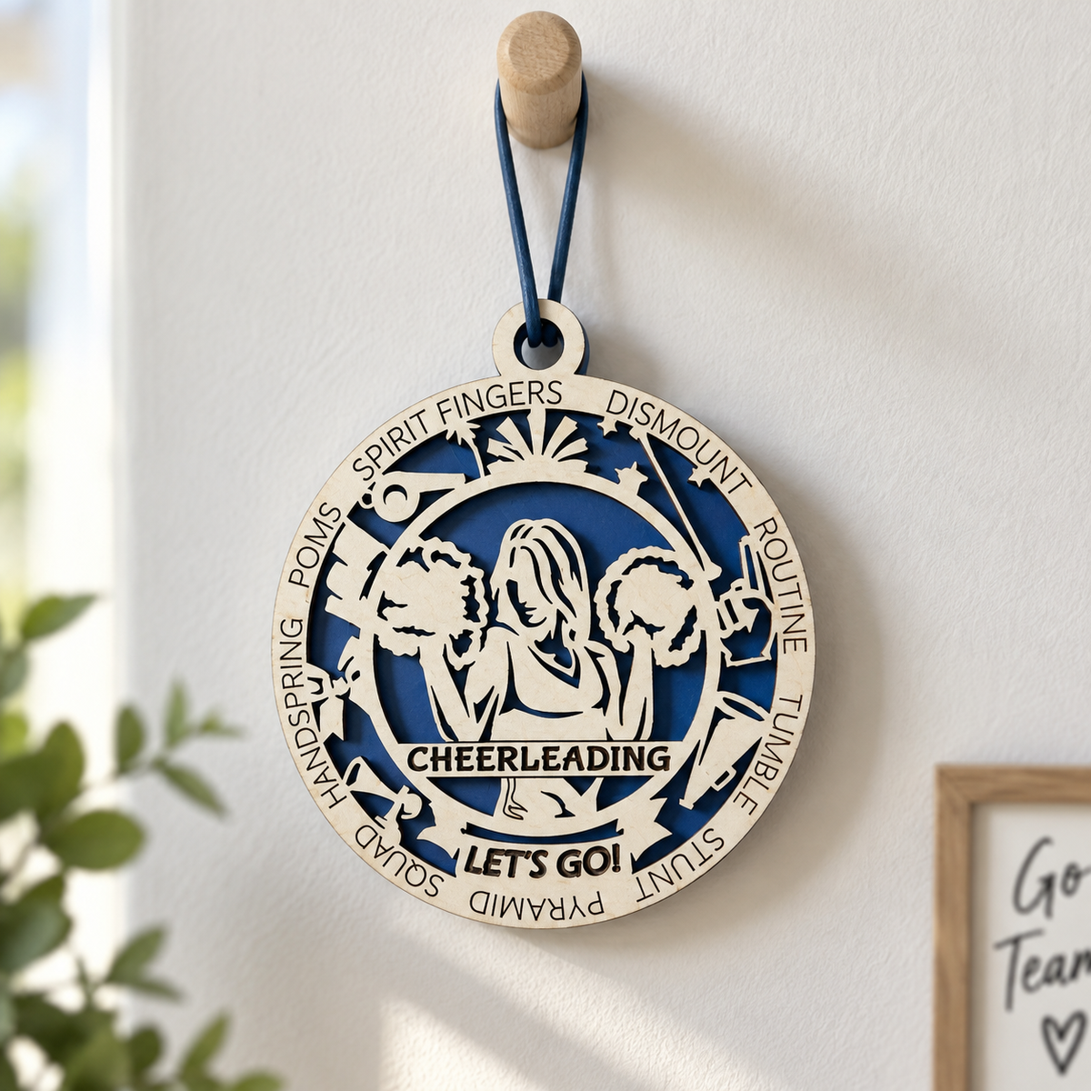 Cheerleading Gift Card Holder | Personalized Wood Medallion | Handcrafted