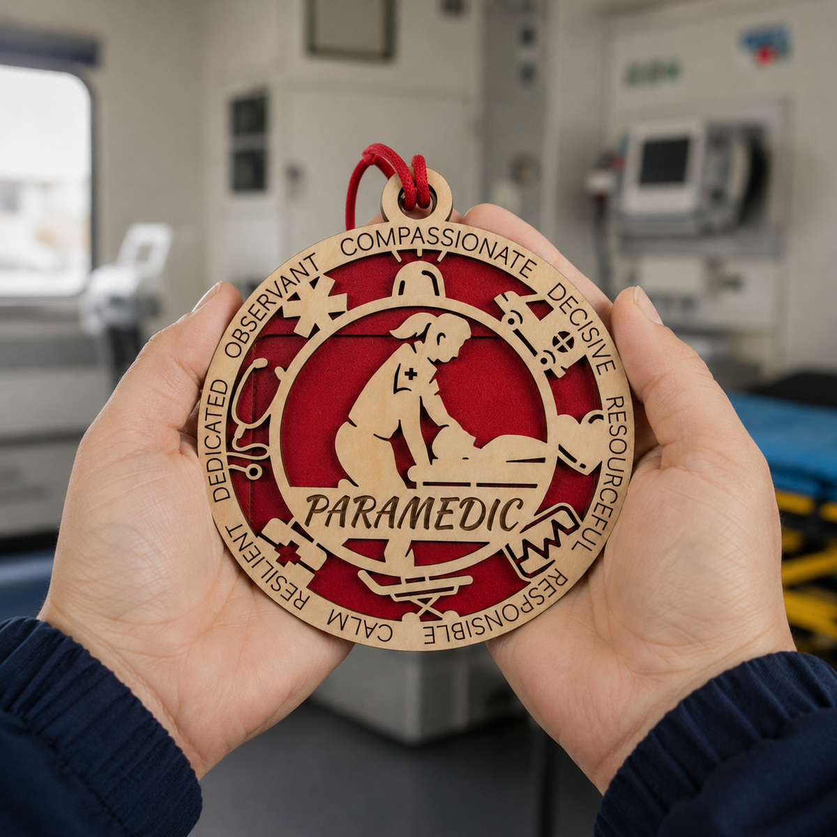 Personalized Paramedic Gift Card Holder | Paramedic Gift | Handmade Wood