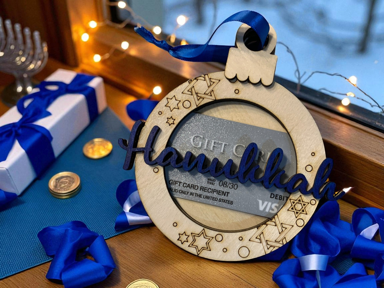 Hanukkah gift card holder and other hanukkah gift giving items