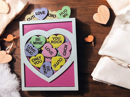 Valentine Gift Card Holder – Sliding Wooden Heart Design