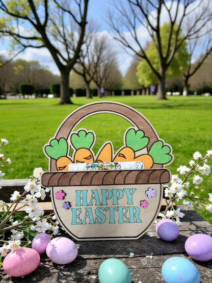 Easter Basket Gift Card Holder – Wooden Happy Easter Gift Card Holder