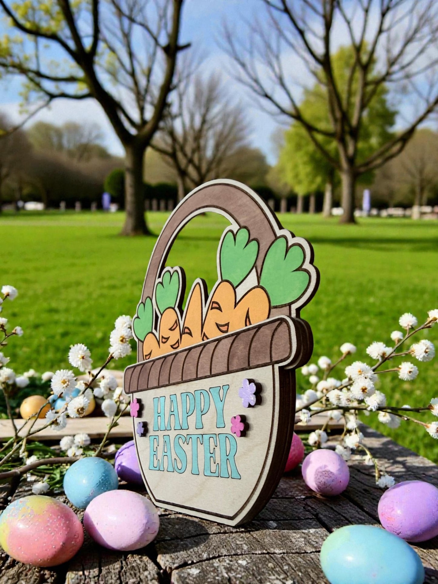 Easter Basket Gift Card Holder – Wooden Happy Easter Gift Card Holder