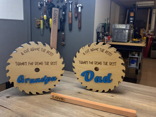 Father’s Day or Grandpa Gift Card Holder – Saw Blade Keepsake for Handy Men