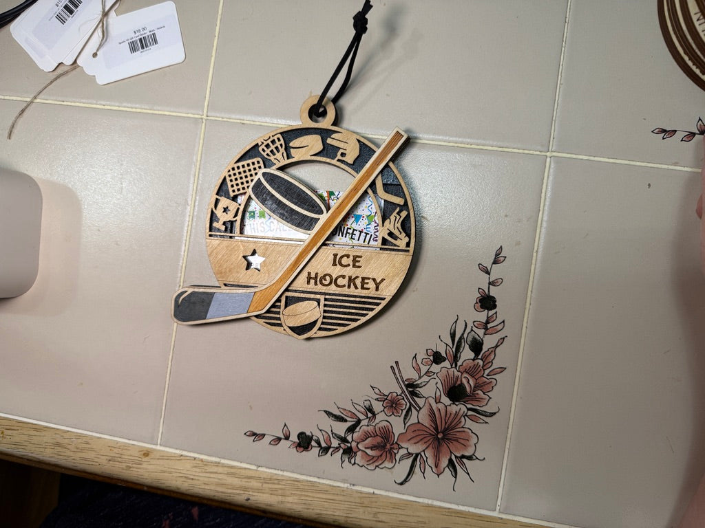 Personalized Sports Medallion Gift Card Holder | Hand Painted 3D Wood Sport Medal | Handcrafted