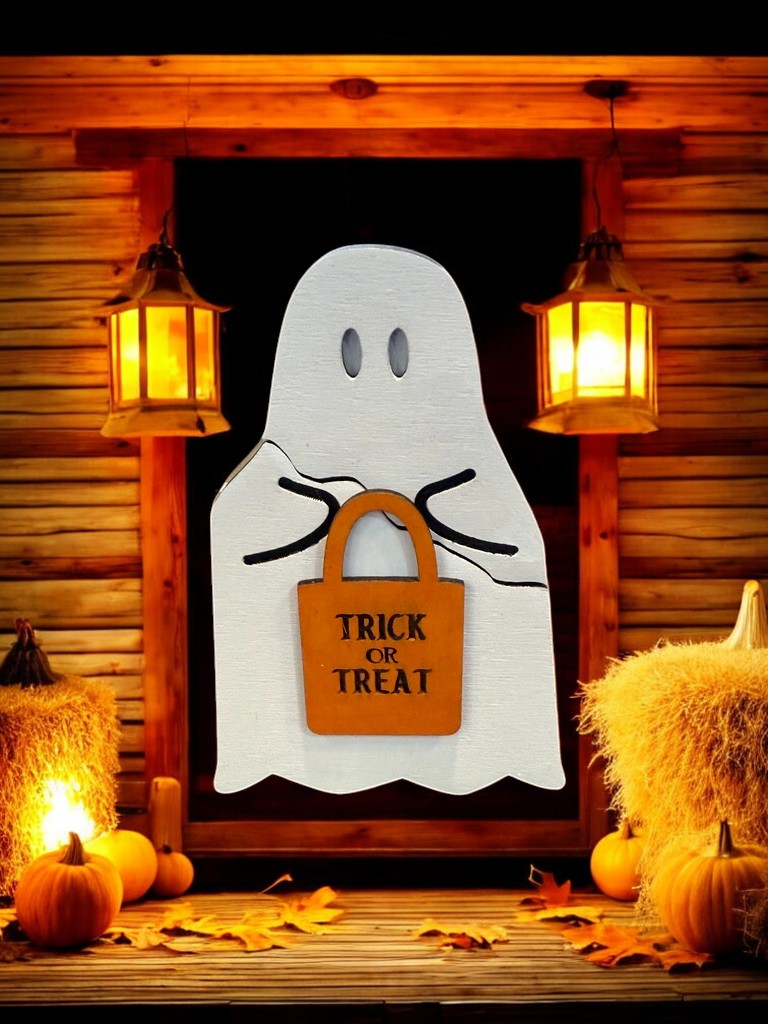 Halloween Ghost Gift Card Holder – Trick or Treat Wooden Gift Card Holder