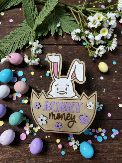 Bunny Money Gift Card Holder – Easter Bunny Wooden Gift Card Holder