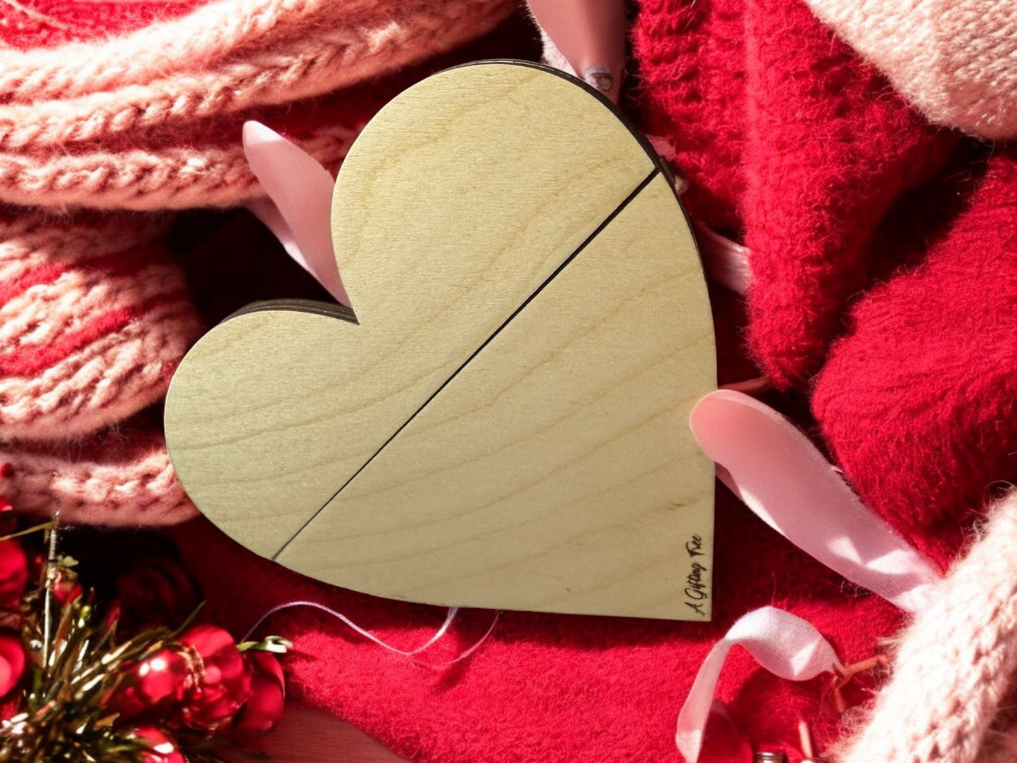 Valentine Wooden Gift Card Holder – Heart-Shaped Valentine Gift