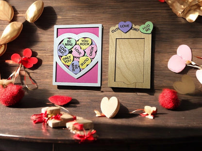 Valentine Gift Card Holder – Sliding Wooden Heart Design