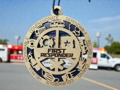 First Responder Gift Card Holder | Personalized First Responder Appreciation Medallion