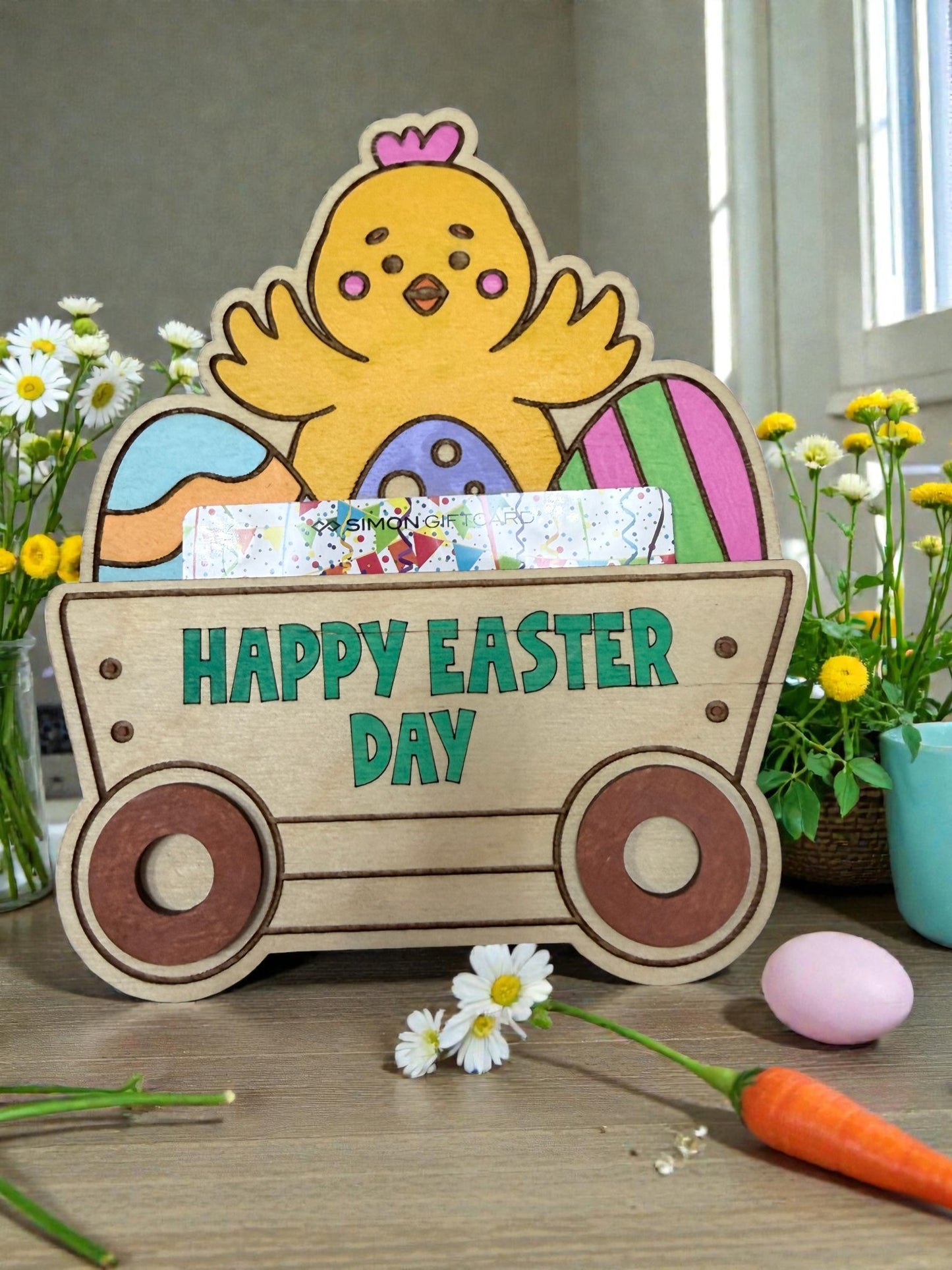 Easter Chick Gift Card Holder – Happy Easter Wooden Gift Card Holder