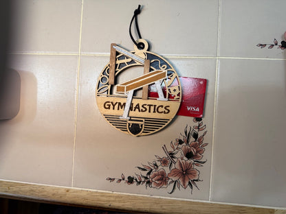 Personalized Sports Medallion Gift Card Holder | Hand Painted 3D Wood Sport Medal | Handcrafted