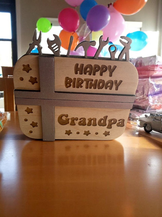 Happy Birthday Grandpa Gift Card Holder | Handmade Birthday Keepsake for Grandpa