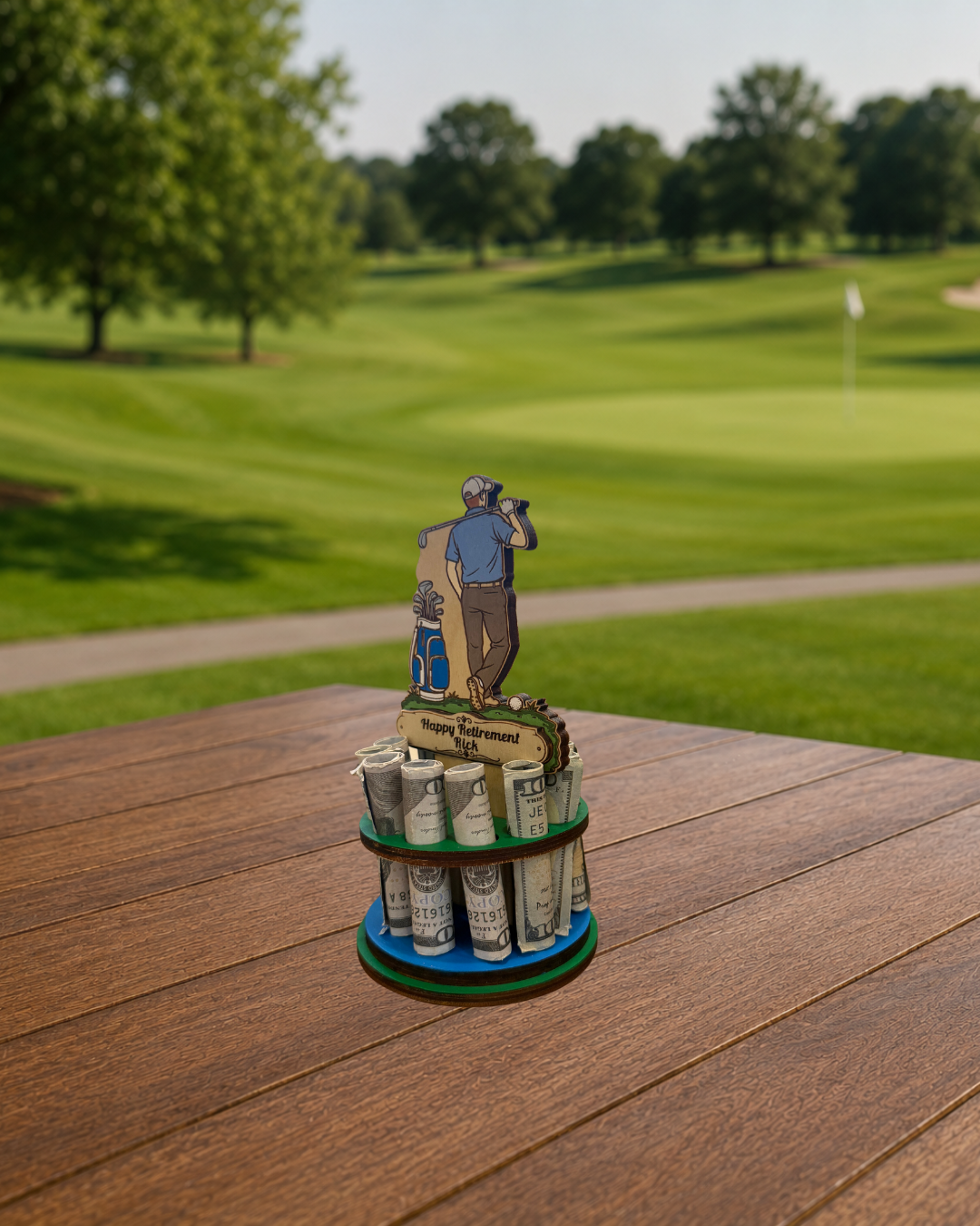 Golf Money Tree | Retirement Gift | Personalized | Handmade Wood