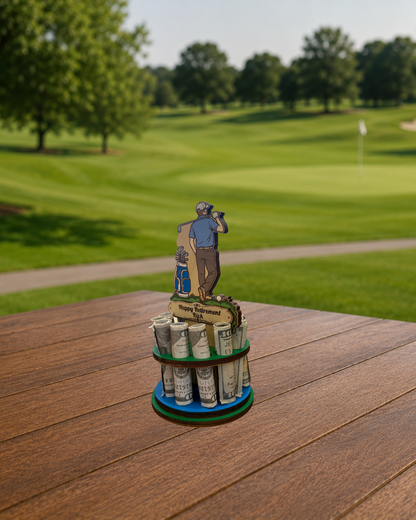 Golf Money Tree | Retirement Gift | Personalized | Handmade Wood
