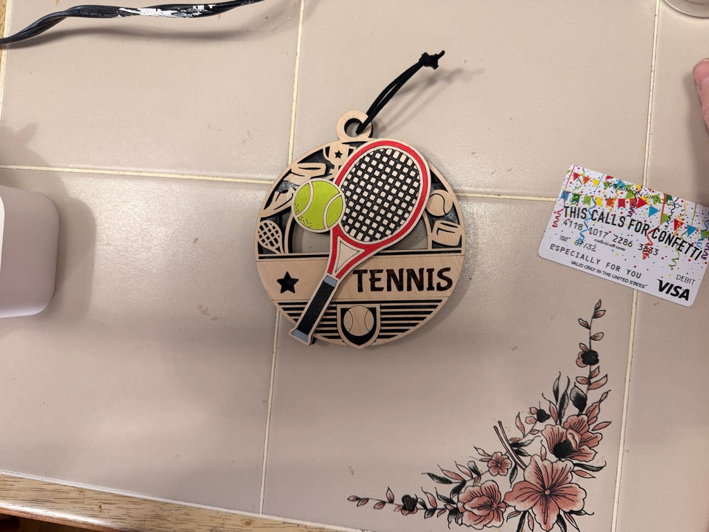 Personalized Sports Medallion Gift Card Holder | Hand Painted 3D Wood Sport Medal | Handcrafted