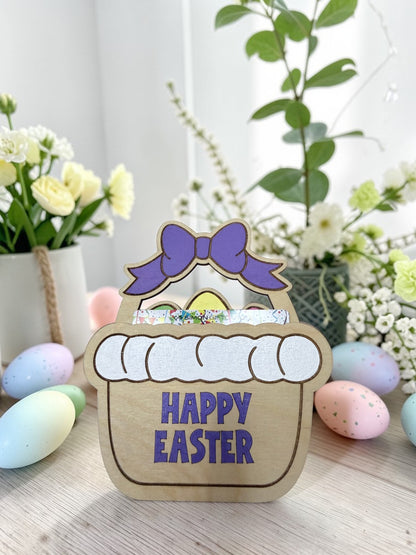 Easter Basket Gift Card Holder – Wooden Pocket Style Easter Gift Card Holder