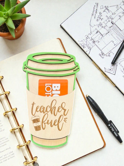 Teacher Coffee Cup Gift Card Holder – Personalized Teacher Gift – Latte Cup Teacher Appreciation Gift – End of Year Teacher Gift