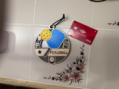 Personalized Sports Medallion Gift Card Holder | Hand Painted 3D Wood Sport Medal | Handcrafted