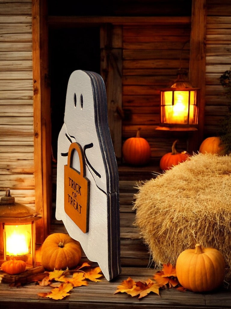 Halloween Ghost Gift Card Holder – Trick or Treat Wooden Gift Card Holder