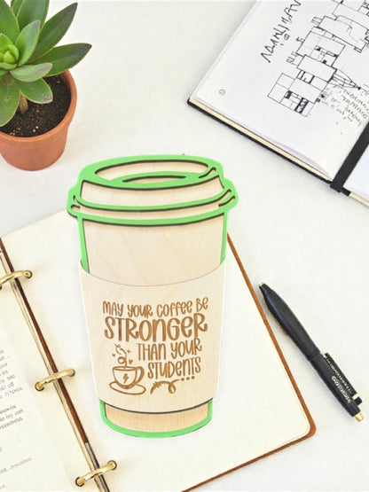 Teacher Coffee Cup Gift Card Holder – Personalized Teacher Gift – Latte Cup Teacher Appreciation Gift – End of Year Teacher Gift