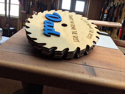 Father’s Day or Grandpa Gift Card Holder – Saw Blade Keepsake for Handy Men