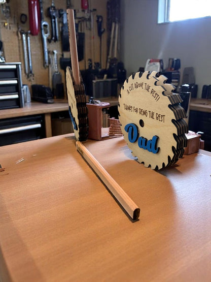 Father’s Day or Grandpa Gift Card Holder – Saw Blade Keepsake for Handy Men