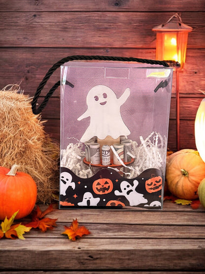 Halloween Money Gift – Pumpkin, Witch Hat, or Ghost Wooden Money Tree – Handmade Cash Holder with Gift Box – Free Shipping