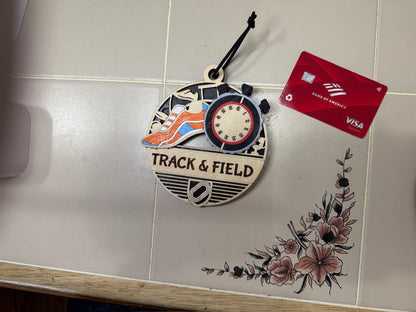 Personalized Sports Medallion Gift Card Holder | Hand Painted 3D Wood Sport Medal | Handcrafted
