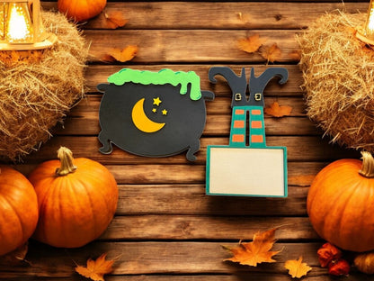 Halloween Witch Cauldron Gift Card Holder – Wooden Spooky Gift Idea for Kids & Adults