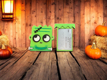 Frankenstein Halloween Gift Card Holder – Wooden Gift Card Holder for Kids, Teens & Adults