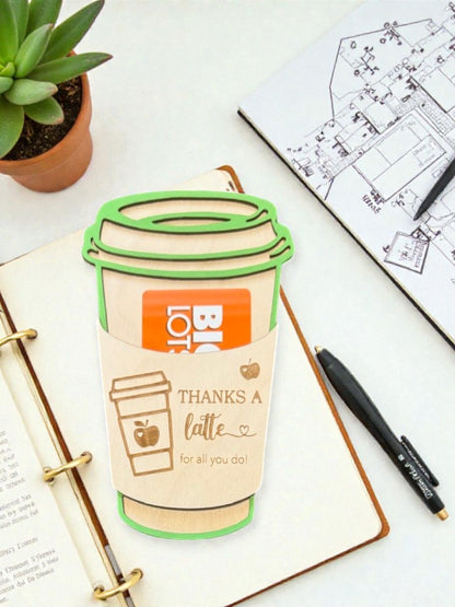 Teacher Coffee Cup Gift Card Holder – Personalized Teacher Gift – Latte Cup Teacher Appreciation Gift – End of Year Teacher Gift