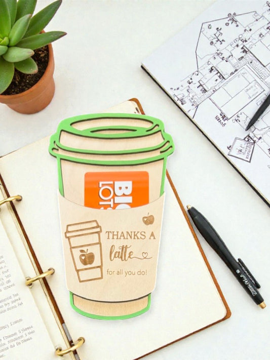 Teacher Coffee Cup Gift Card Holder – Personalized Teacher Gift – Latte Cup Teacher Appreciation Gift – End of Year Teacher Gift