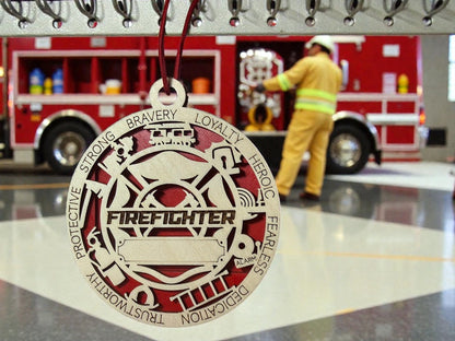 Firefighter Gift Card Holder | Personalized Firefighter Appreciation Medallion