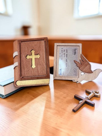 Holy Bible Gift Card Holder – Religious Gift Card Holder – Christian Gift – Baptism Communion Gift Idea