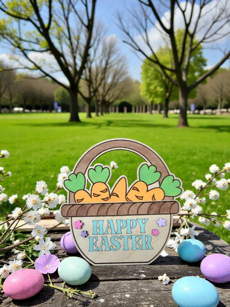 Easter Basket Gift Card Holder – Wooden Happy Easter Gift Card Holder