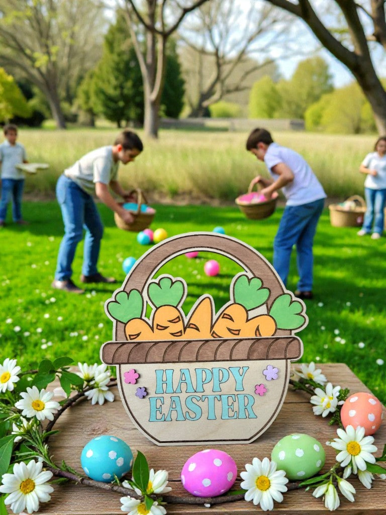 Easter Basket Gift Card Holder – Wooden Happy Easter Gift Card Holder