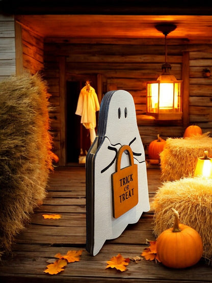 Halloween Ghost Gift Card Holder – Trick or Treat Wooden Gift Card Holder