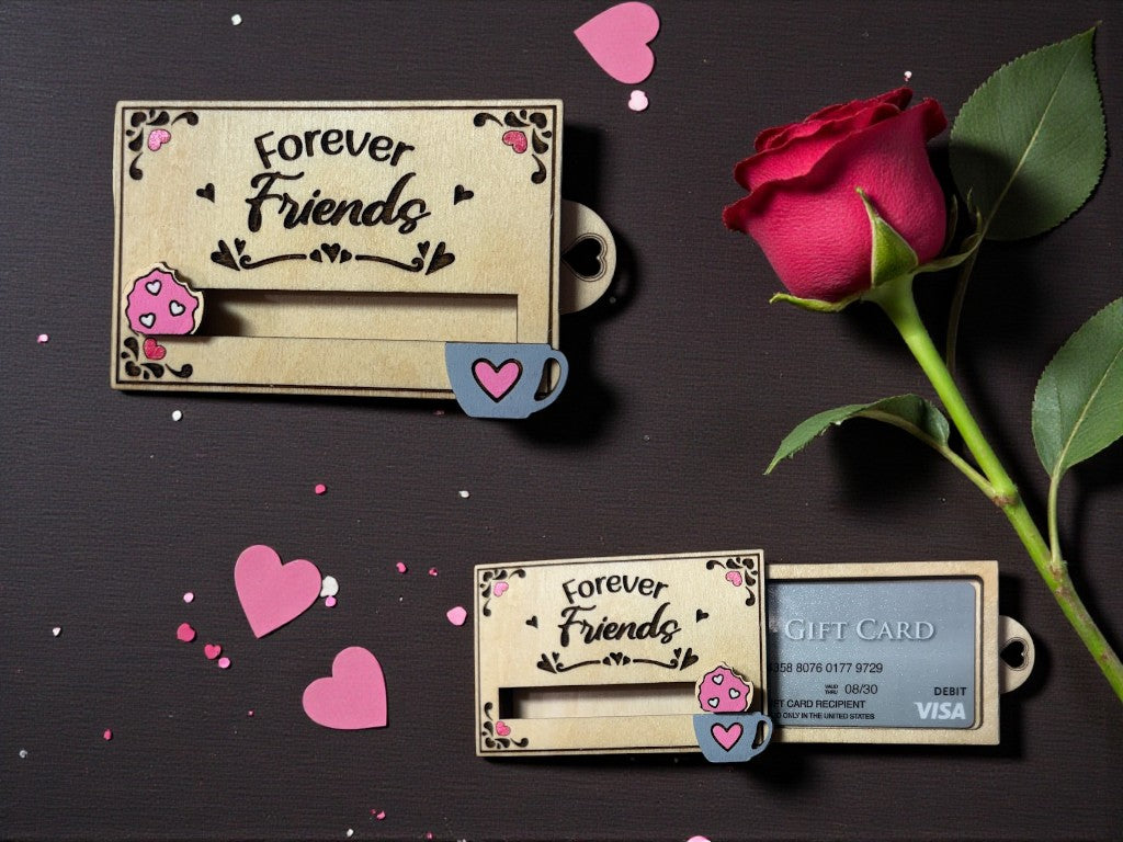 Valentine Sliding Wooden Gift Card Holder – Interactive Valentine Gift
