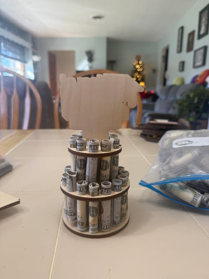 Graduation Money Tree Gift – 2 Tier Cash Holder – Graduation Cash Gift Idea – Holds 25 Bills – Personalized Graduation Gift