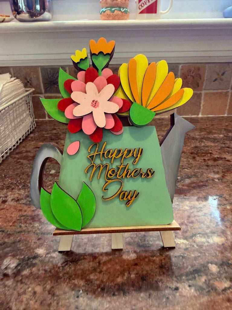 Mother’s Day Gift Card Holder | Birthday & Thank You Watering Can | Hand-Painted Wood